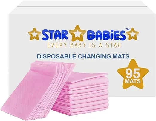 ستار بيبيز Star Babies Disposable Changing mat Large (45 x 60cm) Pack of 95 - Pink